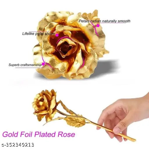 Artificial Golden 24K Gold Plated Rose