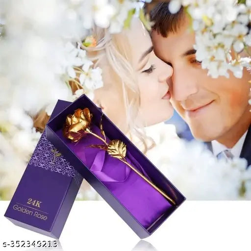 Artificial Golden 24K Gold Plated Rose