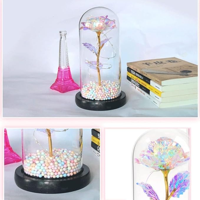 Artificial Rose in Crystal Box
