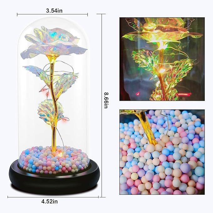 Artificial Rose in Crystal Box