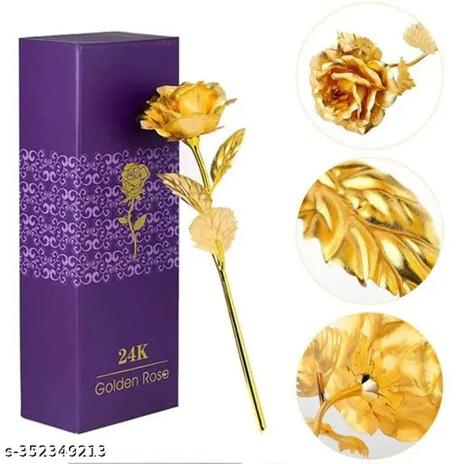Artificial Golden 24K Gold Plated Rose