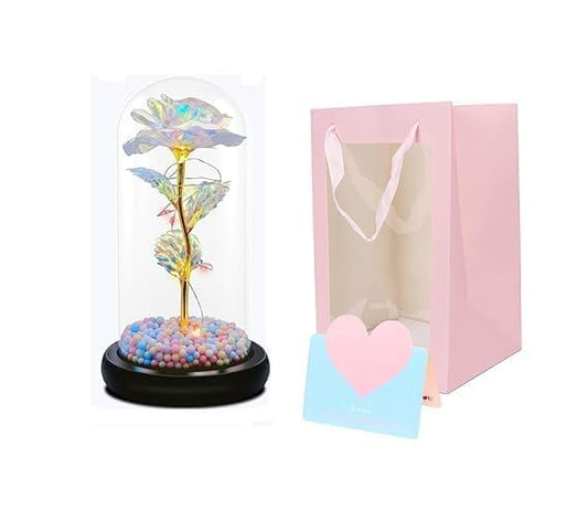 Artificial Rose in Crystal Box