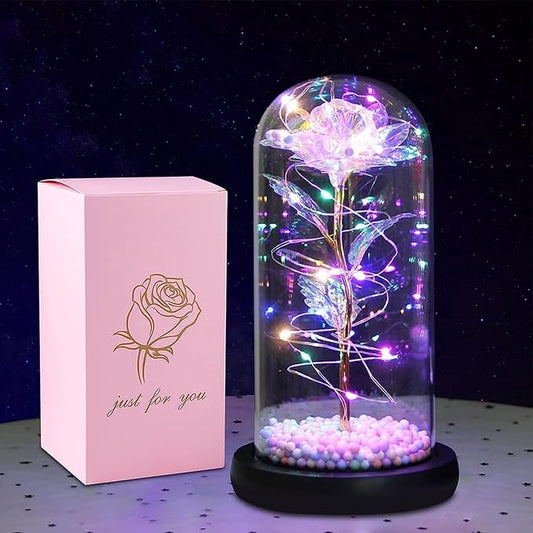 Artificial Rose in Crystal Box
