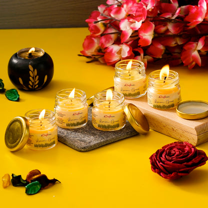 Scented Minijar Candle(Lemon Grass 5 candles)